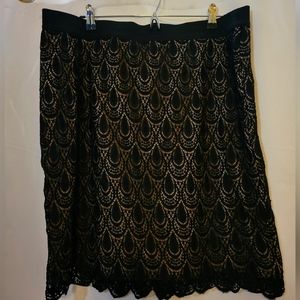 Black lace pencil skirt